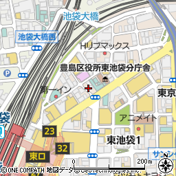 日高屋 池袋東口店周辺の地図