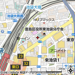 日高屋池袋東口店周辺の地図