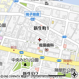 千葉県銚子市新生町1丁目52周辺の地図