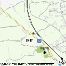 山梨県韮崎市藤井町駒井597-1周辺の地図