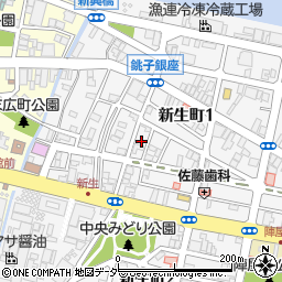 千葉県銚子市新生町1丁目54周辺の地図