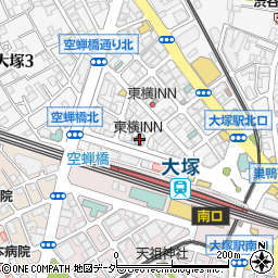 東横ＩＮＮ山手線大塚駅北口２周辺の地図