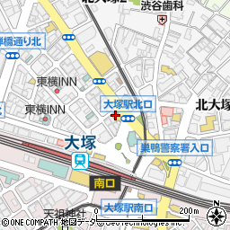 ファミリーマート大塚駅北口店周辺の地図