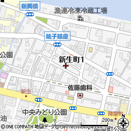 千葉県銚子市新生町1丁目49周辺の地図
