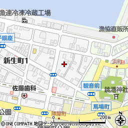 千葉県銚子市新生町1丁目42周辺の地図