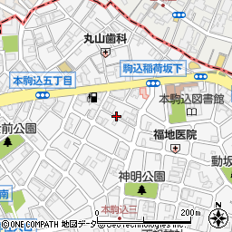 パークジャパン本駒込第３駐車場周辺の地図