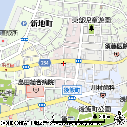 千葉県銚子市田中町周辺の地図