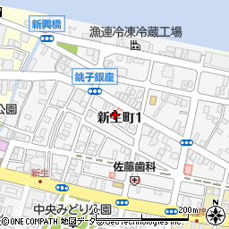 千葉県銚子市新生町1丁目48周辺の地図
