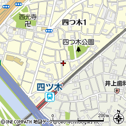シャンテ四ツ木駅前周辺の地図