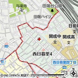 東京都荒川区西日暮里4丁目12周辺の地図