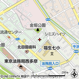 東京都福生市北田園1丁目周辺の地図