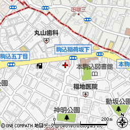 東京都文京区本駒込5丁目41周辺の地図