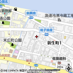千葉県銚子市新生町1丁目116周辺の地図