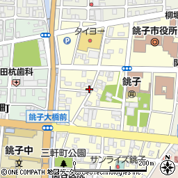 千葉県銚子市三軒町周辺の地図