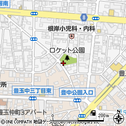 豊中公園トイレ周辺の地図