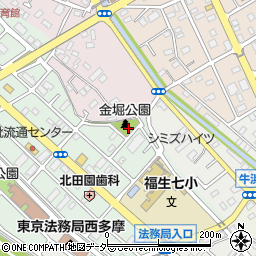 東京都福生市北田園1丁目9周辺の地図