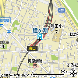 鐘ケ淵駅周辺の地図