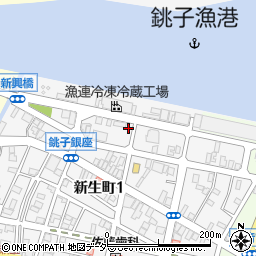 千葉県銚子市新生町周辺の地図