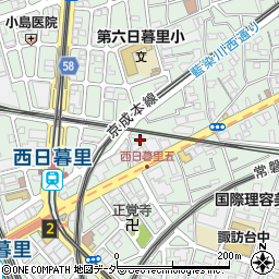 東京都荒川区西日暮里5丁目27-12周辺の地図