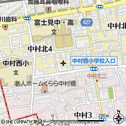 東京都練馬区中村北4丁目周辺の地図