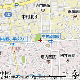 中村公園トイレ周辺の地図