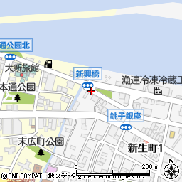 千葉県銚子市新生町1丁目1周辺の地図