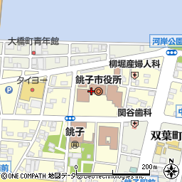 銚子市役所　監査委員事務局周辺の地図