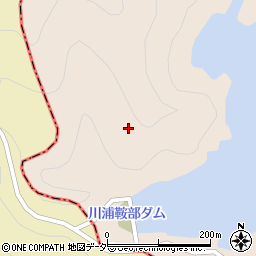 川浦鞍部ダム周辺の地図