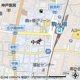 長野県駒ヶ根市中央周辺の地図