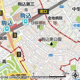 東京都豊島区駒込1丁目周辺の地図