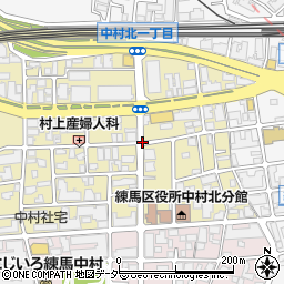 東京都練馬区中村北1丁目周辺の地図