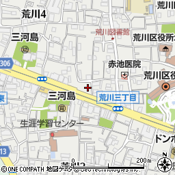 東京都荒川区荒川4丁目2-1周辺の地図