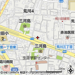 東京都荒川区荒川4丁目3-2周辺の地図