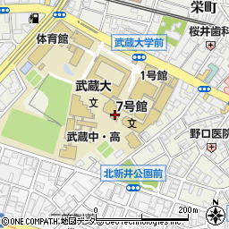 武蔵大学　武蔵学園記念室周辺の地図