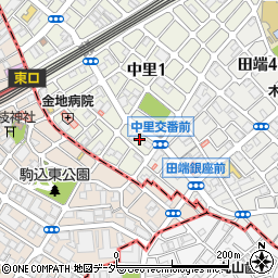 東京都北区中里1丁目10周辺の地図