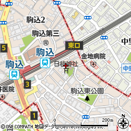 あるあるパーキング駒込駅前駐車場周辺の地図