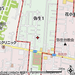 東京都東久留米市弥生周辺の地図