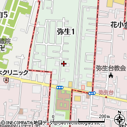 東京都東久留米市弥生周辺の地図