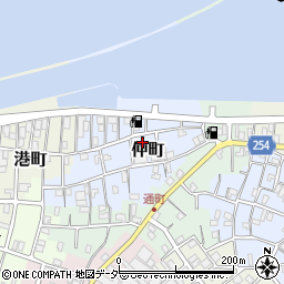 千葉県銚子市仲町周辺の地図
