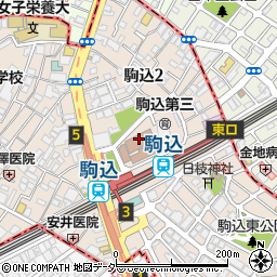 豊島区立駒込図書館周辺の地図