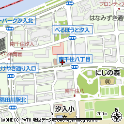 荒川汐入郵便局周辺の地図