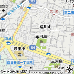 東京都荒川区荒川4丁目13周辺の地図