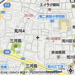 東京都荒川区荒川4丁目28周辺の地図