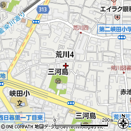 東京都荒川区荒川4丁目14周辺の地図