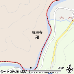 羅漢寺周辺の地図