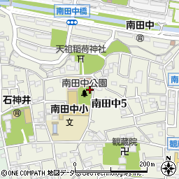 南田中公園トイレ周辺の地図