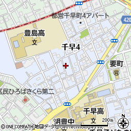 東京都豊島区千早4丁目周辺の地図