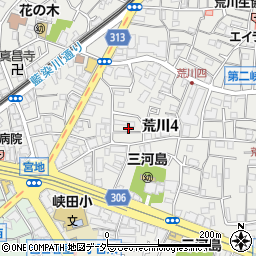 東京都荒川区荒川4丁目12周辺の地図