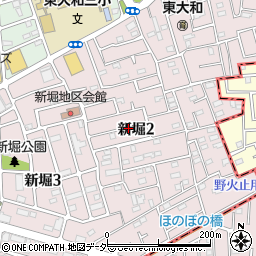 東京都東大和市新堀周辺の地図