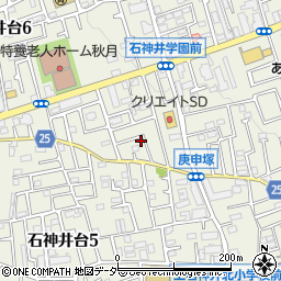 岡部邸♯石神井台5丁目akippa駐車場周辺の地図